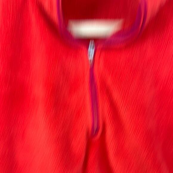 Horny Toad Vibrant Orange and Pink Quarter Zip Pullover - Picture 3 of 7